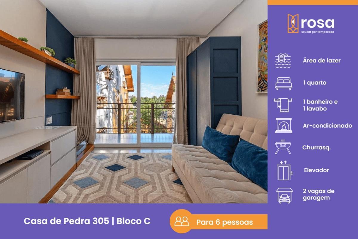 Ferienwohnung Rosa Edificio Casa De Pedra Gramado Exterior foto